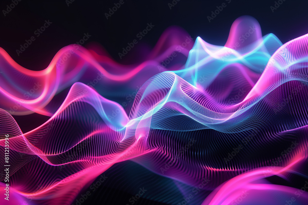 Vibrant Neon Waves on a Dark Background Vibrant Neon Waves on a Dark Background