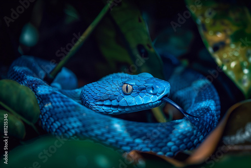 dangerous snake with blue skin