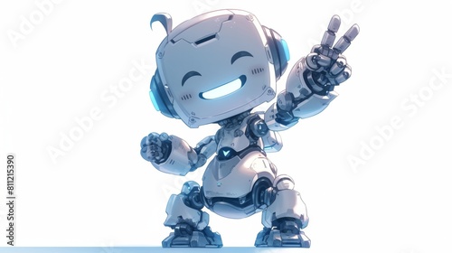 toy robot character on white background. ai generated