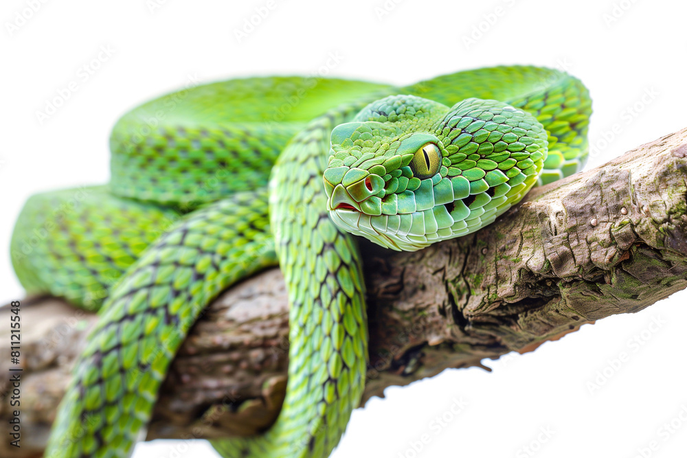 Fototapeta premium green snake on a branch