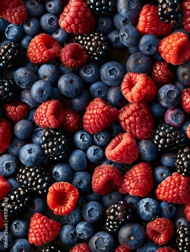 Vibrant Mixed Berries Pattern: A Digital Art for Marketing and Web Design