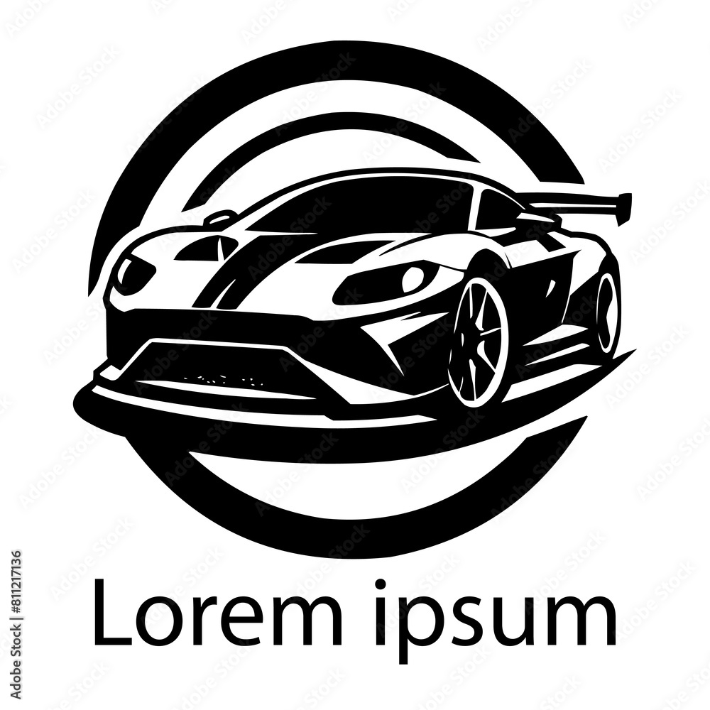 Fototapeta premium A black car logo on white