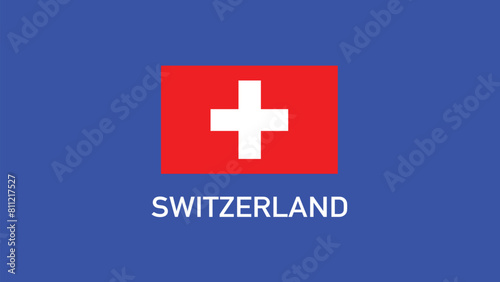 Switzerland Flag Teams European Nations 2024 Abstract Countries European Germany Football Symbol Logo Design Vector Illustration