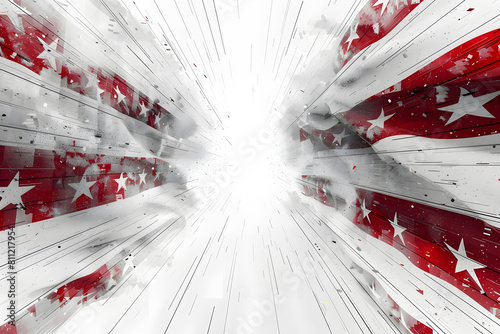 American Flag colors and fireworks mockup background with copy space . 4 July independence day concept celebration
