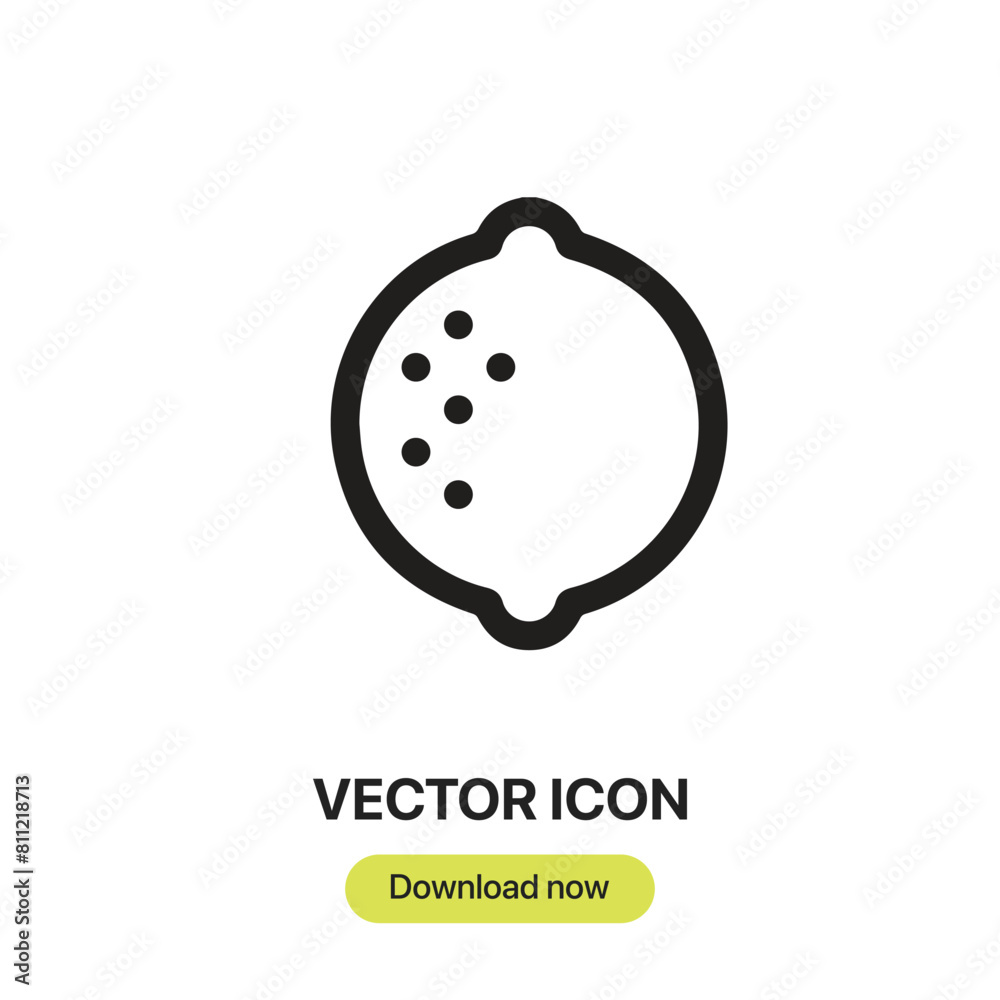 Obraz premium Lemon icon vector. Linear-style sign for mobile concept and web design. Lemon symbol illustration. Pixel vector graphics - Vector. 