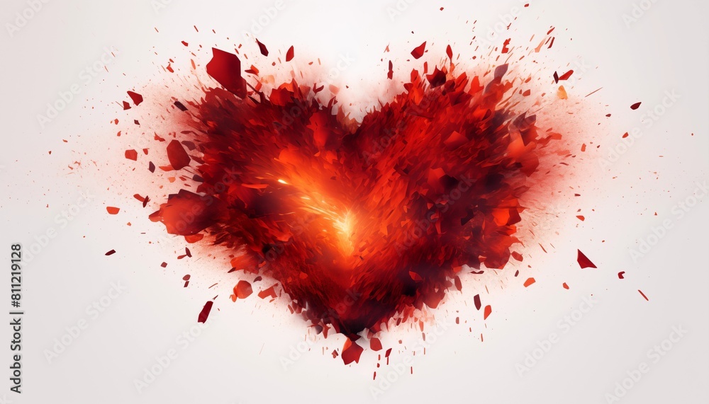 heart with splash and explosion