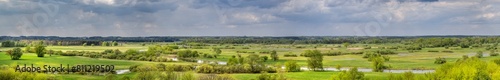 Beautiful landscape with a river, panorama, Poland