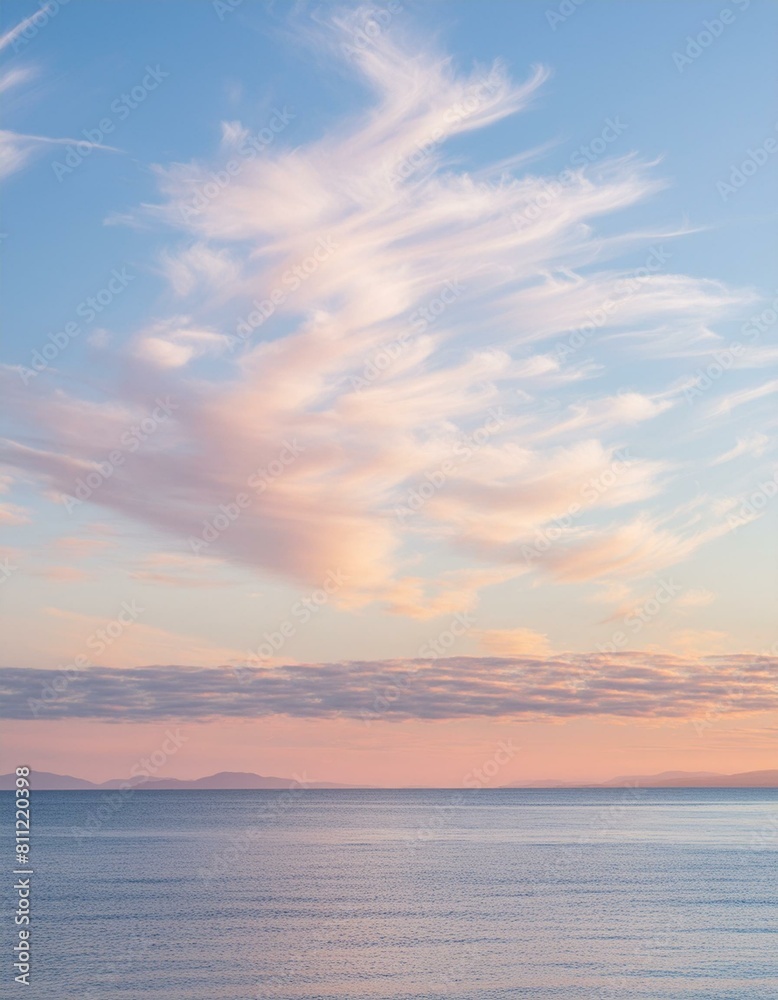 Harmony in Hues: Sunset Embrace of Pink Cirrus Clouds