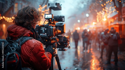 Film Director Captures Magical Winter Scene on Busy City Street