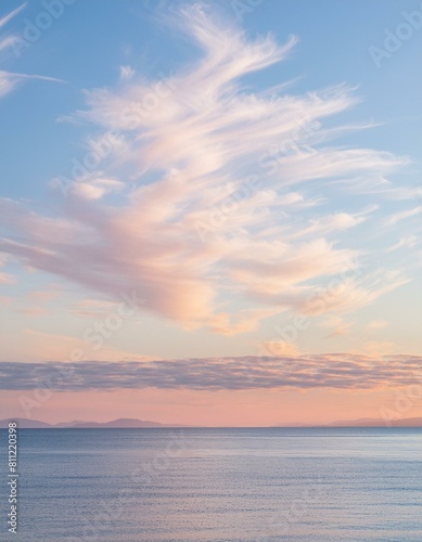 Harmony in Hues  Sunset Embrace of Pink Cirrus Clouds