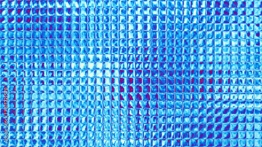 Wand aus blauen Glas- oder Eiselementen Wand aus blauen Glas- oder Eiselementen