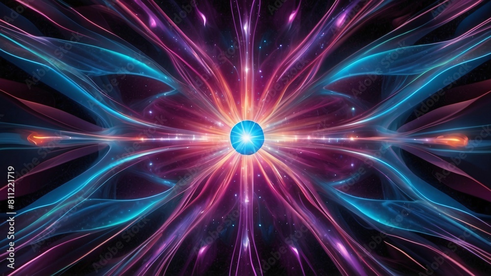 3D futuristic render of neon waves in dark purple, red and golden tones. Wallpaper header for business technology presentation concept. 3D futuristic render of neon waves in dark purple, red and golden tones. Wallpaper header for business technology presentation concept.