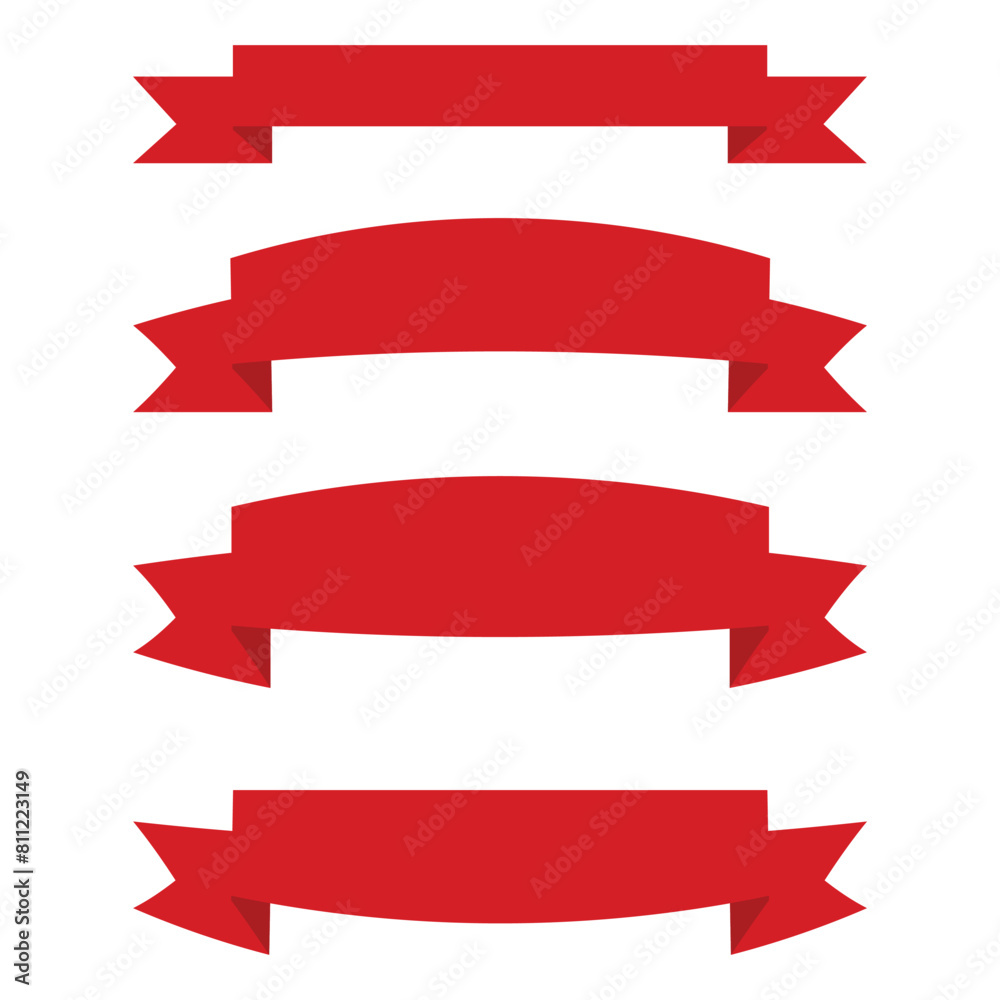 Vector red ribbons. Ribbon banner promotion vector illustration. Vector red ribbons. Ribbon banner promotion vector illustration.