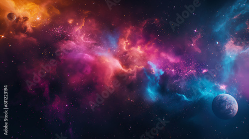 arafed image of a colorful galaxy with a blue and purple nebula