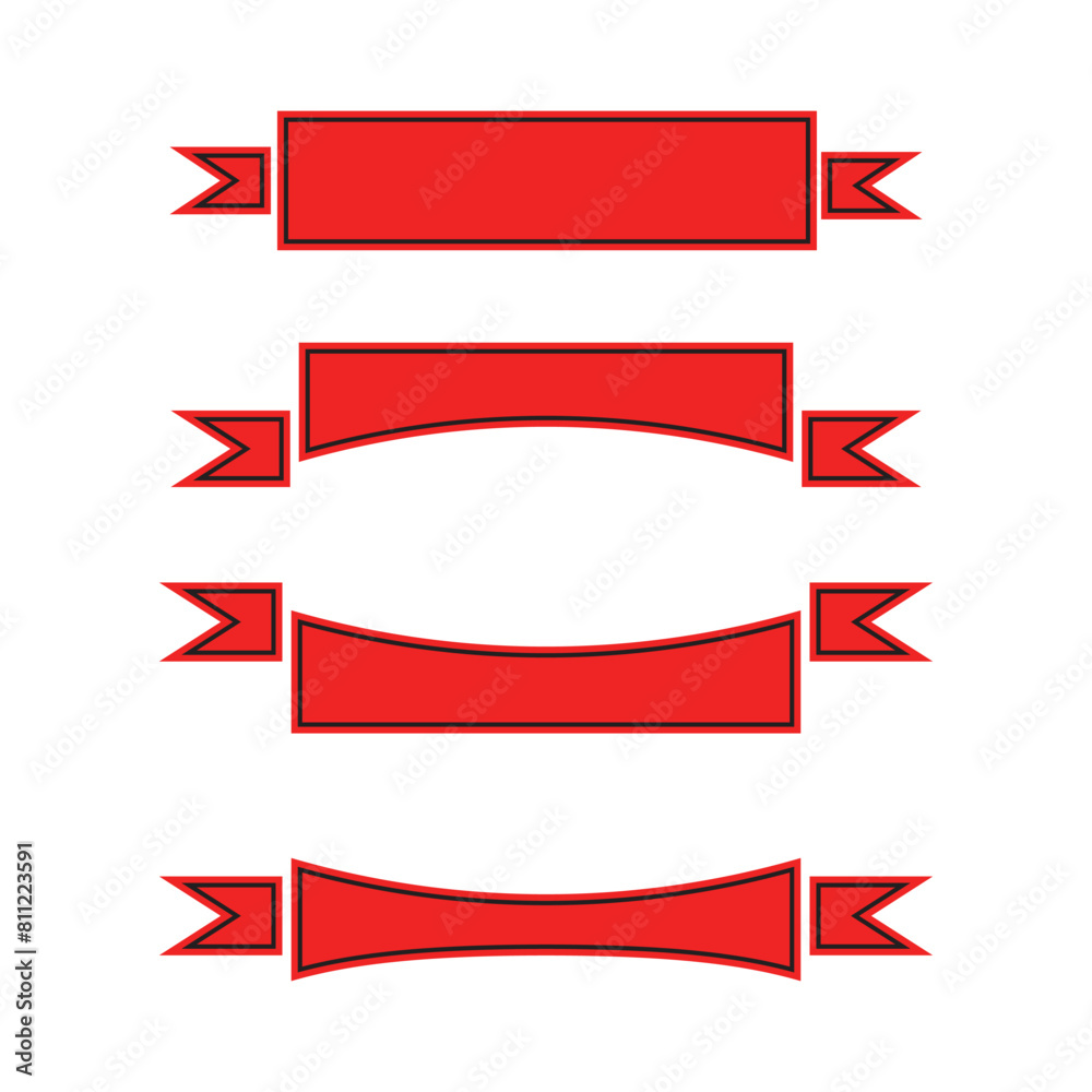 Vector red ribbons. Ribbon banner promotion vector illustration. Vector red ribbons. Ribbon banner promotion vector illustration.