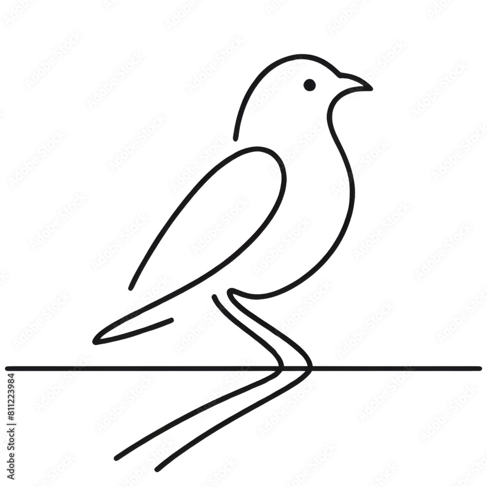 Minimalist bird line art. Illustration on a transparent background. Minimalist bird line art. Illustration on a transparent background.