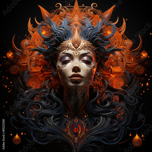 there is a woman with a very elaborate headpiece and a fire © Tasfia Ahmed