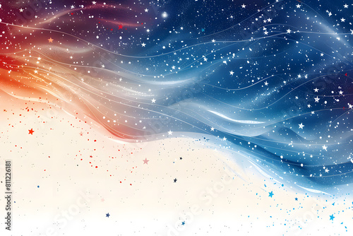 American Flag colors and fireworks mockup background with copy space . 4 July independence day concept celebration