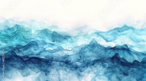 An abstract icy blue landscape with hints of white  evoking a frozen lake  glacier  or a majestic iceberg