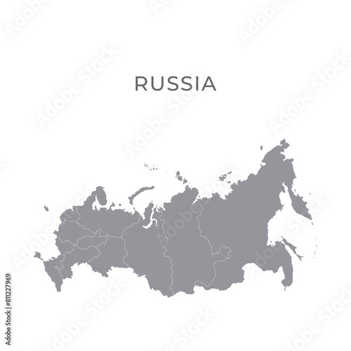 National Country Map with Regions, States and Flag in Body
