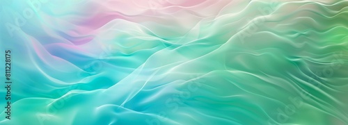 Abstract silky waves texture in pastel pink, blue, and green. Digital artwork for print, wallpaper, and fabric design. Soft and flowing visual concept.