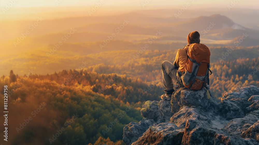 Fototapeta premium sports person in the mountains