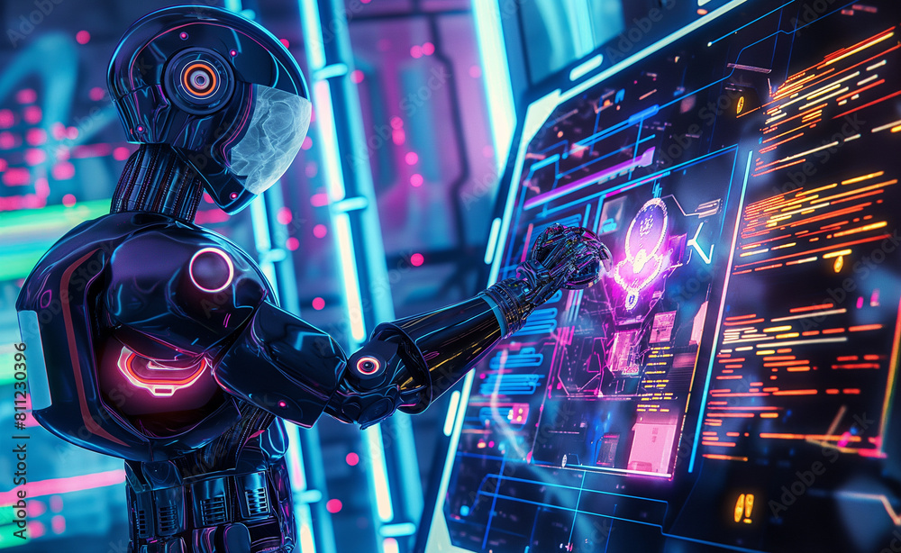 AI and Artistry: A Robot's Creation in a Digital Art Studio AI and Artistry: A Robot's Creation in a Digital Art Studio