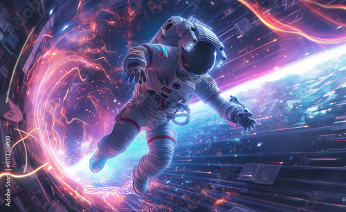 Time Portal Activation: An Astronaut's Journey