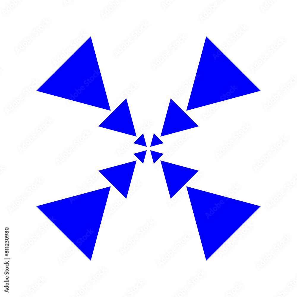 Blue Triangles mandala icon. Blue Triangles vectors icon. Blue Triangles mandala icon. Blue Triangles vectors icon.