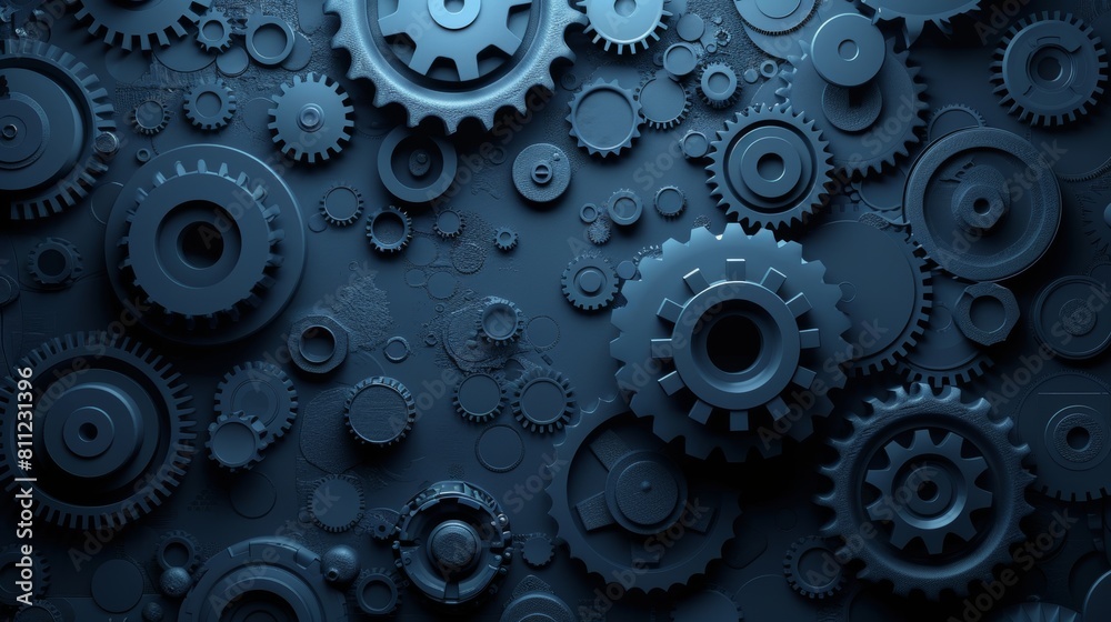 Dark blue background with a lot of gears on it Dark blue background with a lot of gears on it