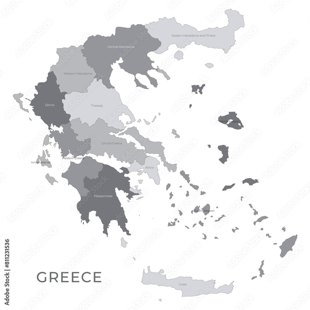 Obraz premium National Country Map with Regions, States and Flag in Body