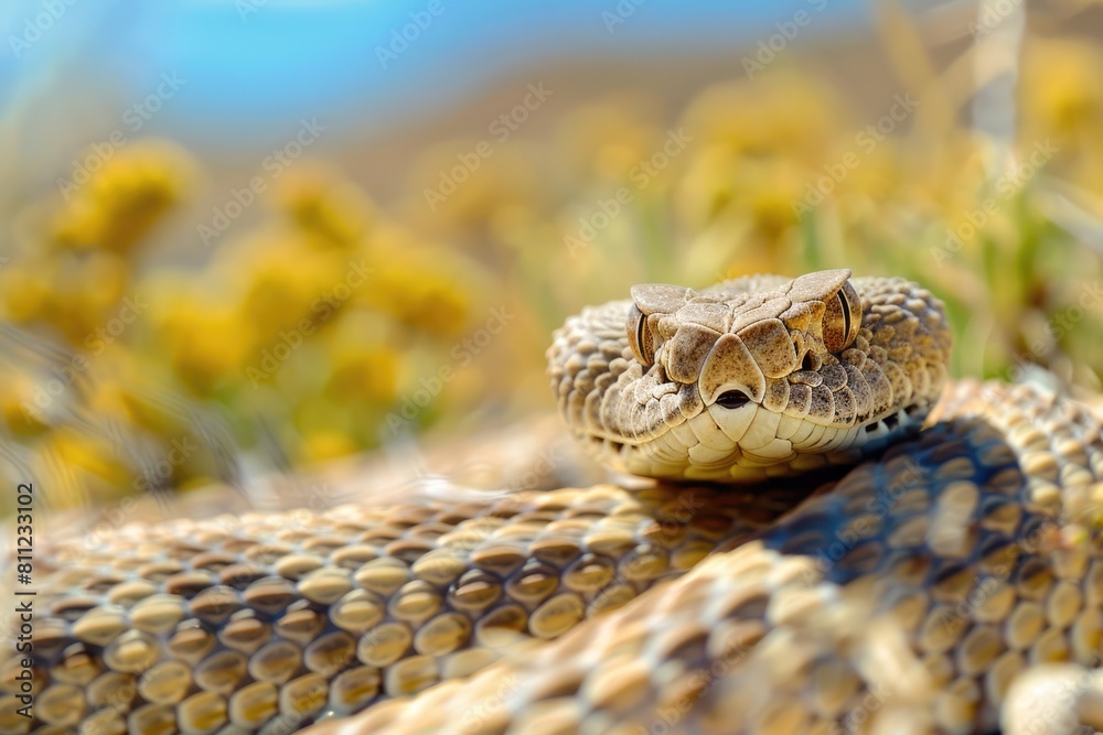 Obraz premium Western Diamondback Rattlesnake - The Venomous Viper of the Desert