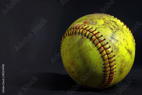 Strike Out in Style! Yellow High School and Youth Fastpitch Softball with Red Seam and Leather photo