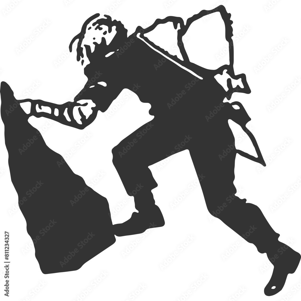 Fototapeta premium On Top of the World Vintage Illustration Vector