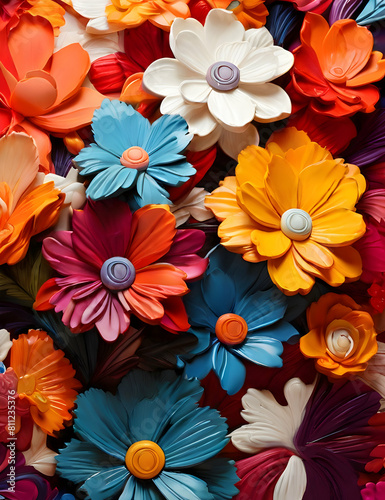 Wallpaper Mural Explore Vibrant Hispanic Textile Embroidery Pictures for Authentic Artistry,A colorful background with flowers and the word flower on it,Vibrant Floral Wallpaper Background for Decor and Invitations

 Torontodigital.ca