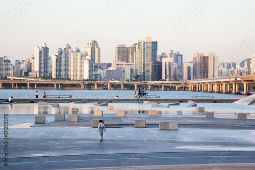 Photography View of the riverside in the city
