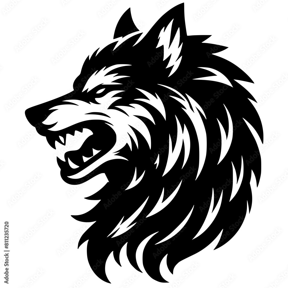 Fototapeta premium Angry wolf illustration