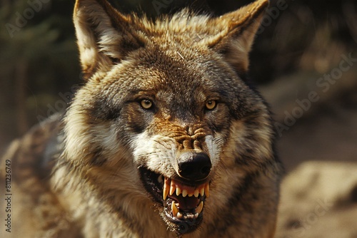 Close-up portrait of wolf  Canis lupus 