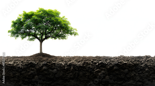 Planting trees and participating in environmental conservation efforts to combat climate change and preserve natural habitats isolated on white background  minimalism  png 