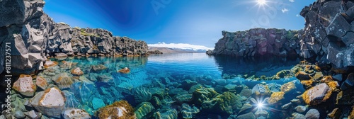 Silfra Underwater Canyon: A Breathtaking Panorama of Iceland's Glacial Springs photo