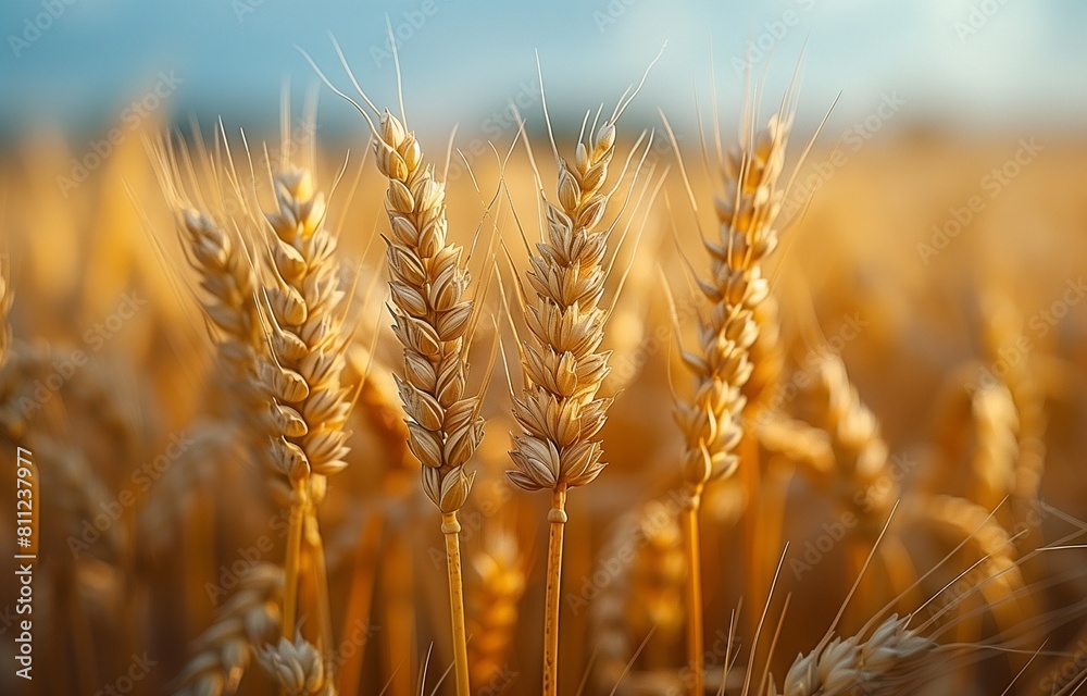 Backdrop of a golden wheat field provides serene ambiance for tranquil contemplation Backdrop of a golden wheat field provides serene ambiance for tranquil contemplation