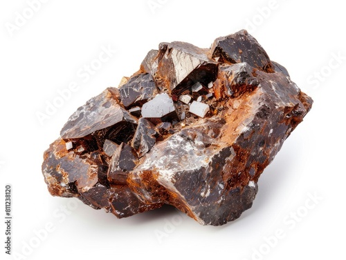 Kimberlite Rock. Isolated Mineral Piece on a White Background. Natural Ore and Pebble with White