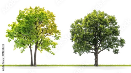 Lone Maple Trees - Bigleaf and Maple isolated on White. Perfect for Environmental Concept