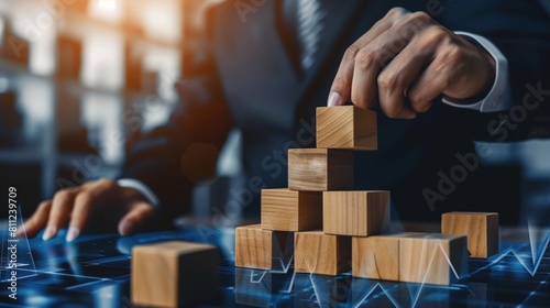 Dynamic business environment showcasing the concept of business agility, with symbols representing company transformation towards higher efficiency and rapid adaptation to market changes.