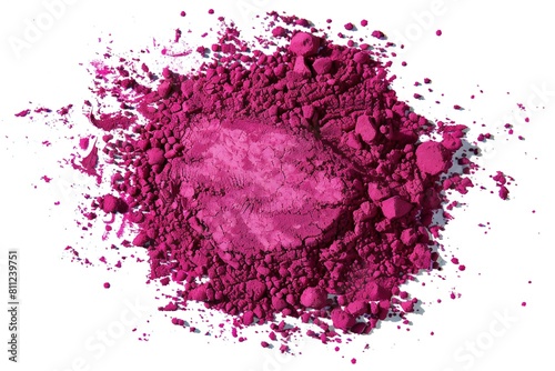 Makeup powder isolated on white background, Pink and purple colors