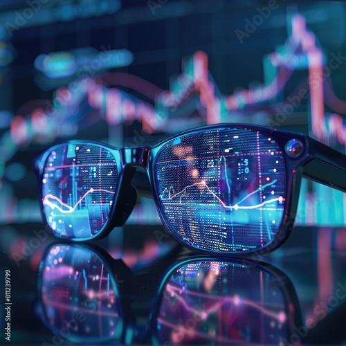 Generative IA Glasses Show Market Growth Graph for Business Investments photo