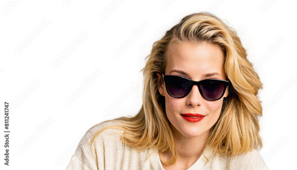 photo of beautiful woman with blonde hair and sunglasses posing for picture, generative AI photo of beautiful woman with blonde hair and sunglasses posing for picture, generative AI