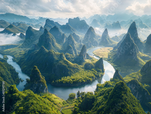 Guilin landscape, cinematic epic scene 8k