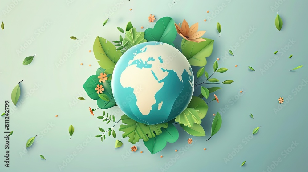 earth day vector creative concept, minimal details, light colors, Generative Ai earth day vector creative concept, minimal details, light colors, Generative Ai