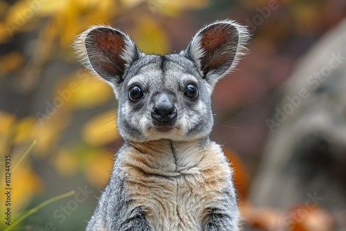 Portrait of a Blue-footed Macropod marsupial photo